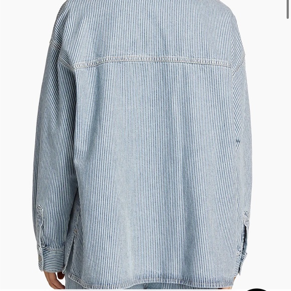 Ena Pelly Light Blue Striped Jean Jacket - Picture 3 of 3